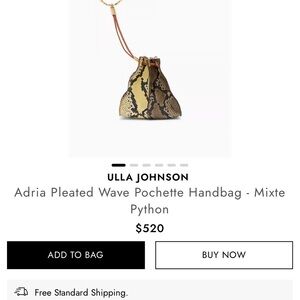 Ulla Johnson Yellow Clutch with Pleated Design